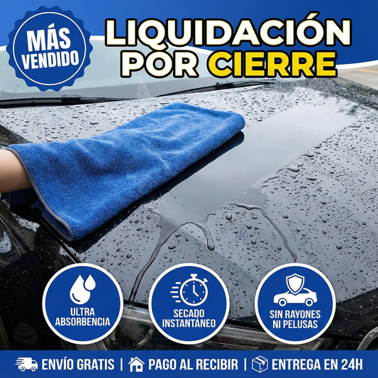 CleanWave™ – Paño de Microfibra XXL Ultra Absorbente – Limpieza Profunda Sin Rastros